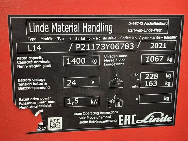 Linde Elektro Hochhubwagen L14i-1173 Triplex - Linde Elektro Hochhubwagen L14i-1173 Triplex