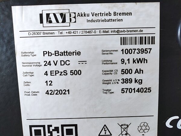 Antriebsbatterie 24V 4 EPzS 500 - Antriebsbatterie 24V 4 EPzS 500