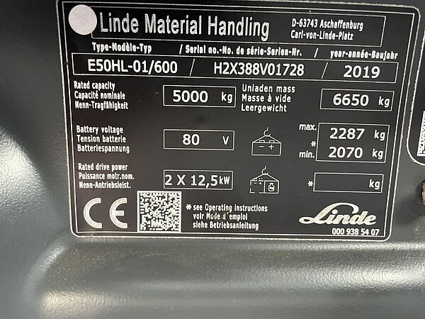 Linde Elektro Elektro 4 Rad-Stapler E50HL-01/600-388 Triplex - Linde Elektro Elektro 4 Rad-Stapler E50HL-01/600-388 Triplex