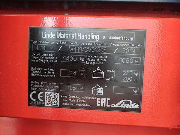 Linde Elektro Hochhubwagen L14i / 1173 Triplex - Linde Elektro Hochhubwagen L14i / 1173 Triplex