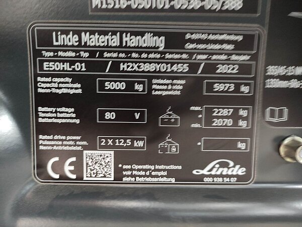 Linde Elektro Elektro 4 Rad-Stapler E50HL-01-388 Triplex - Linde Elektro Elektro 4 Rad-Stapler E50HL-01-388 Triplex