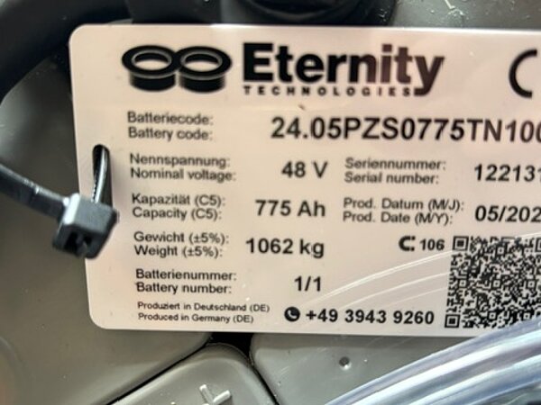  - Eternity Antriebsbatterie 48V 5 PZS 775 