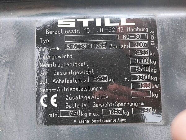  - Still Elektro Elektro 4 Rad-Stapler R60-30 Triplex