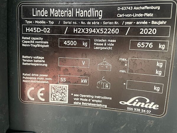  - Linde Diesel Dieselstapler H45D-02-394 EVO Standard