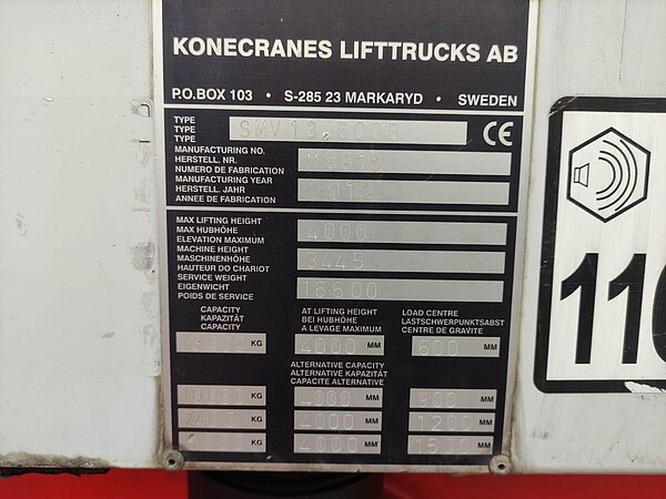  - Konecranes Diesel Schwerlaststapler - Diesel SMV-13.600 B Duplex