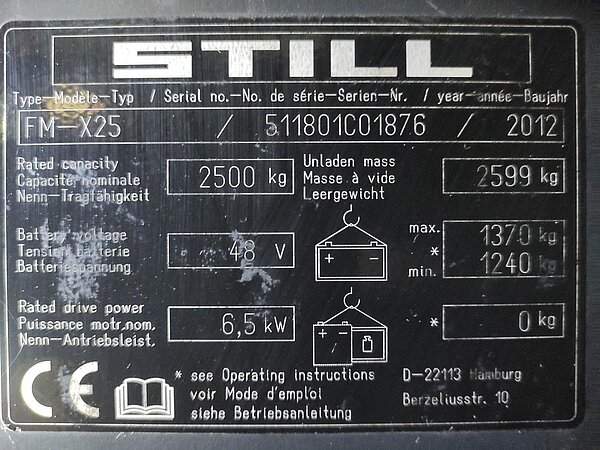 Still Elektro Schubmaststapler FM-X-25 (LACK NEU) Triplex - Still Elektro Schubmaststapler FM-X-25 (LACK NEU) Triplex