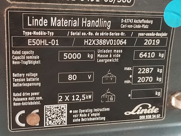 Linde Elektro Elektro 4 Rad-Stapler E50HL-01/388 Triplex - Linde Elektro Elektro 4 Rad-Stapler E50HL-01/388 Triplex