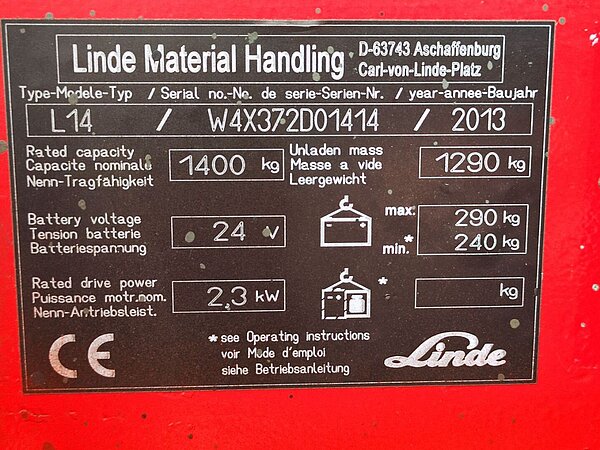 Linde Elektro Hochhubwagen L14 - 372 Triplex - Linde Elektro Hochhubwagen L14 - 372 Triplex