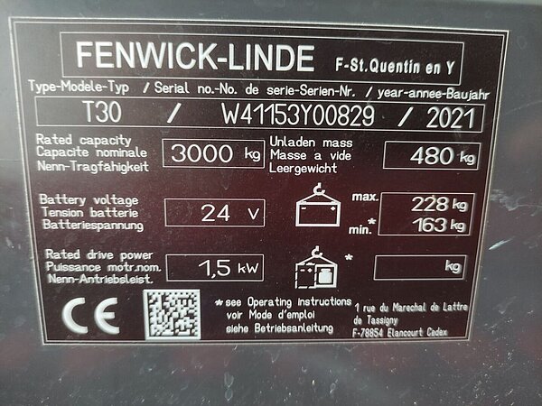 Linde Elektro Niederhubwagen T30-1153 - Linde Elektro Niederhubwagen T30-1153
