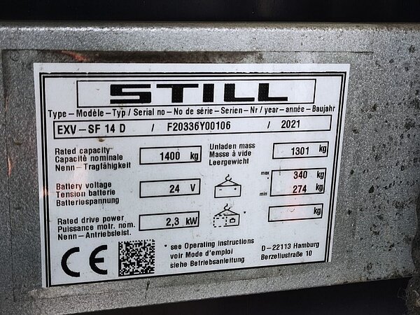 Still Elektro Hochhubwagen EXVi-SF 14 D Triplex - Still Elektro Hochhubwagen EXVi-SF 14 D Triplex