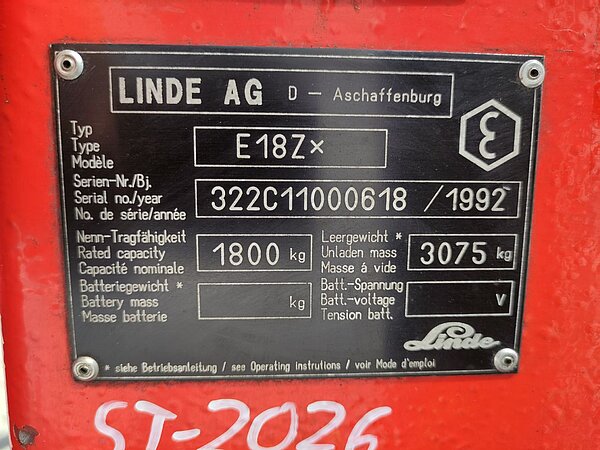 Linde Elektro Elektro 3 Rad-Stapler E18Z Duplex - Linde Elektro Elektro 3 Rad-Stapler E18Z Duplex