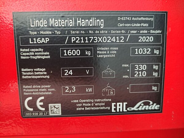 Linde Elektro Hochhubwagen L16 APi-1173 Standard - Linde Elektro Hochhubwagen L16 APi-1173 Standard