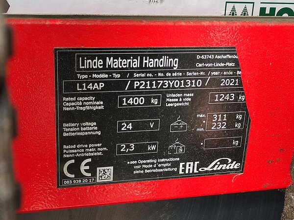 Linde Elektro Hochhubwagen L14 APi -1173 Triplex - Linde Elektro Hochhubwagen L14 APi -1173 Triplex