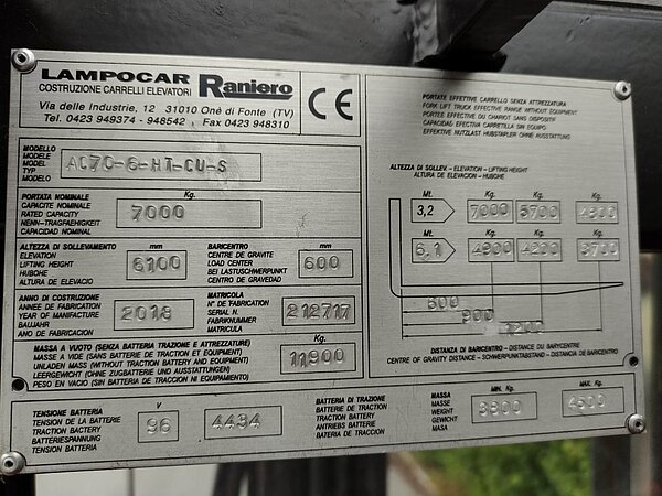 Raniero Elektro Elektro 4 Rad-Stapler AC70-6-HT-CU-S Triplex - Raniero Elektro Elektro 4 Rad-Stapler AC70-6-HT-CU-S Triplex