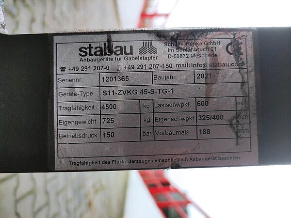 Stabau Zinkenverstellgerät S11-ZVKG 45-S-TG-1 - Stabau Zinkenverstellgerät S11-ZVKG 45-S-TG-1