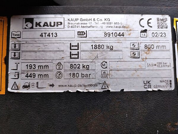 Kaup Ballenklammer 4T413 (mit Seitenschieber) - Kaup Ballenklammer 4T413 (mit Seitenschieber)