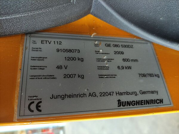 Jungheinrich Elektro Schubmaststapler ETV 112 Triplex - Jungheinrich Elektro Schubmaststapler ETV 112 Triplex
