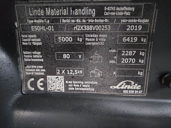 Linde Elektro Elektro 4 Rad-Stapler E50HL-01-388 Triplex - Linde Elektro Elektro 4 Rad-Stapler E50HL-01-388 Triplex