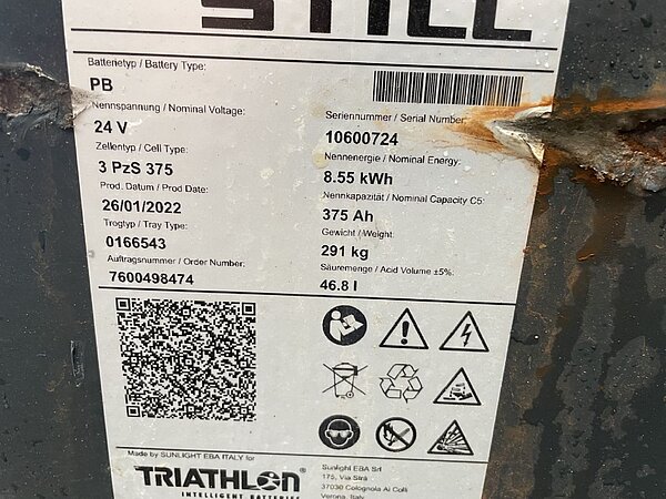 Triathlon Antriebsbatterie 24V 3 PzS 375 - Triathlon Antriebsbatterie 24V 3 PzS 375