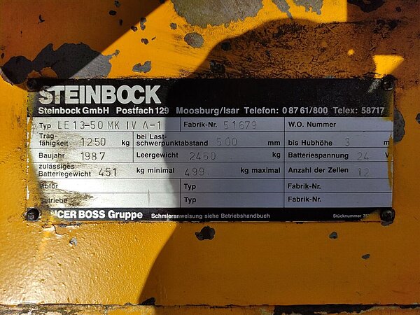  - Steinbock Elektro Elektro 3 Rad-Stapler LE13-50MK IV A-1 Duplex