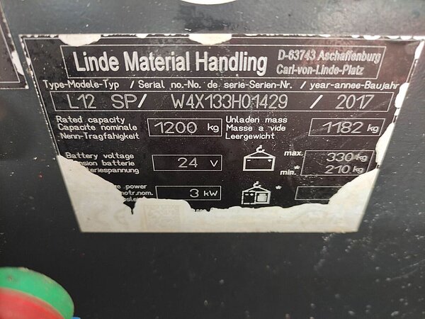 Linde Elektro Hochhubwagen L12 SP Standard - Linde Elektro Hochhubwagen L12 SP Standard