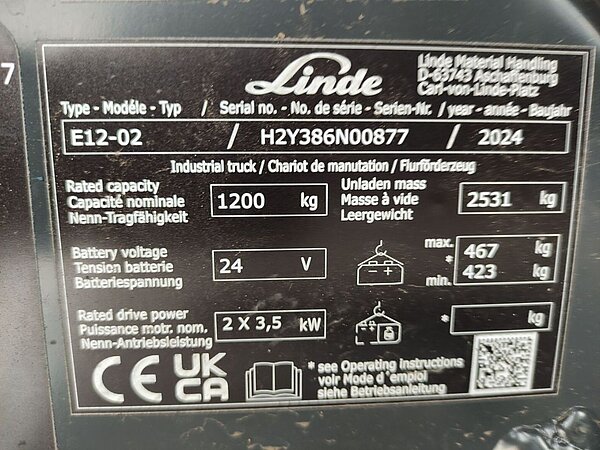 Linde Elektro Elektro 4 Rad-Stapler E12-02/386 EVO Triplex - Linde Elektro Elektro 4 Rad-Stapler E12-02/386 EVO Triplex