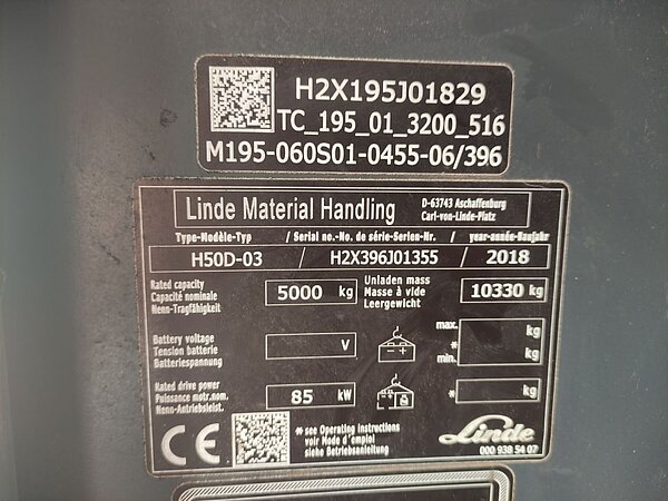 Linde Diesel Elektro 4 Rad-Stapler H50D-03/396 Standard - Linde Diesel Elektro 4 Rad-Stapler H50D-03/396 Standard