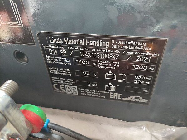 Linde Elektro Hochhubwagen D14SPi/133 mit Wiegesystem von RAVAS Triplex - Linde Elektro Hochhubwagen D14SPi/133 mit Wiegesystem von RAVAS Triplex
