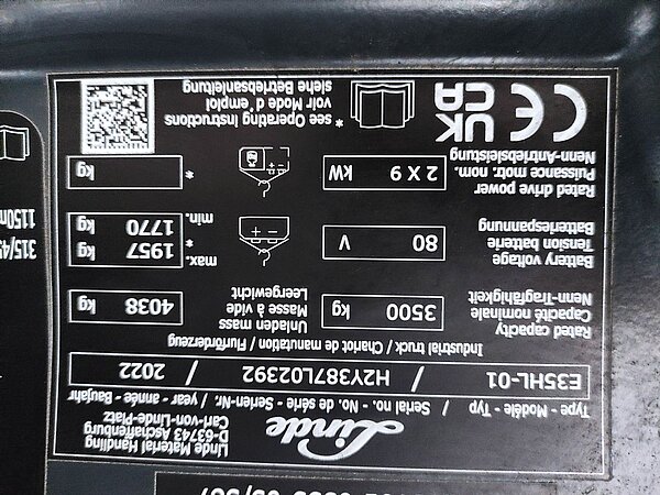Linde Elektro Elektro 4 Rad-Stapler E35HL-01-387 Triplex - Linde Elektro Elektro 4 Rad-Stapler E35HL-01-387 Triplex