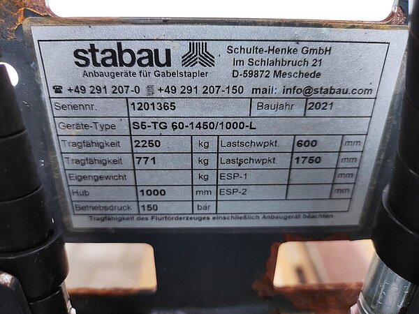 Stabau Zinkenverstellgerät S11-ZVKG 45-S-TG-1 - Stabau Zinkenverstellgerät S11-ZVKG 45-S-TG-1