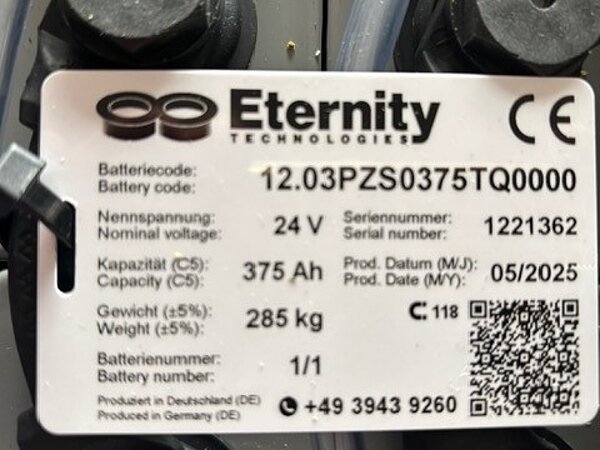 Eternity Antriebsbatterie 24V 3 PZS 375 - Eternity Antriebsbatterie 24V 3 PZS 375