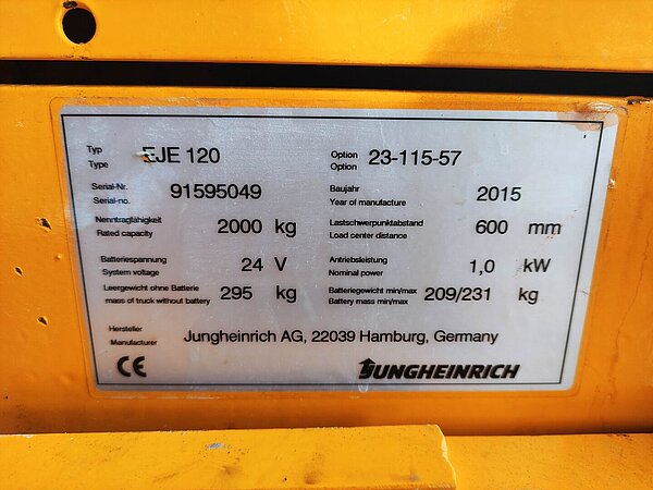 Jungheinrich Elektro Niederhubwagen EJE 120 - Jungheinrich Elektro Niederhubwagen EJE 120