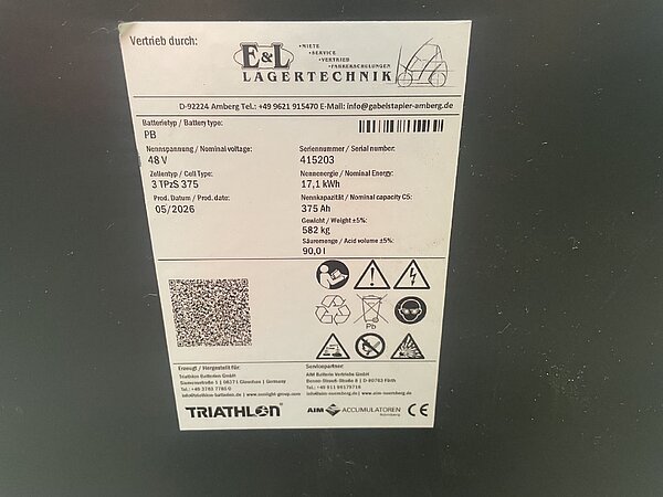  - Triathlon Antriebsbatterie 48V 3TPzS 375 