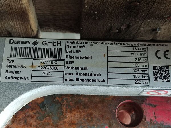 Durwen Zinkenverstellgerät RZV 16 G - Durwen Zinkenverstellgerät RZV 16 G