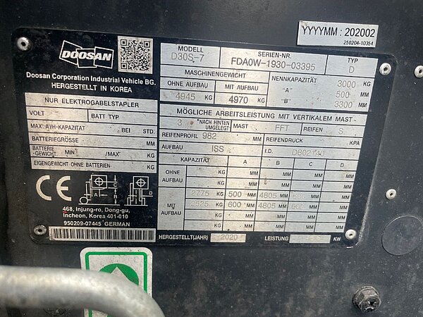 Doosan Diesel Dieselstapler D30 S-7 Triplex - Doosan Diesel Dieselstapler D30 S-7 Triplex