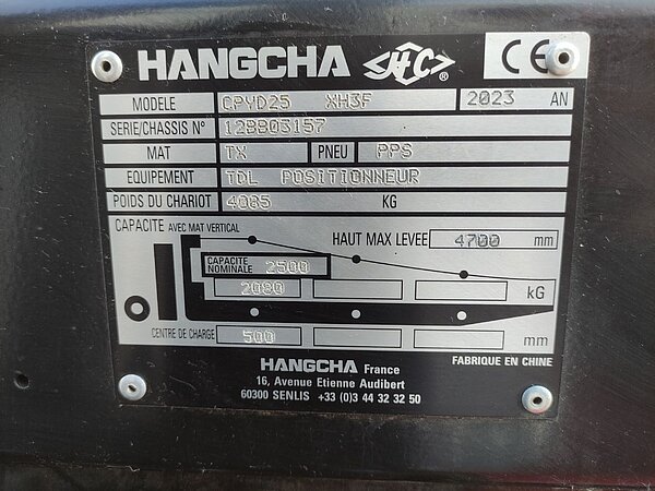  - Hangcha Treibgas Treibgasstapler CPYD25 XH3F Triplex