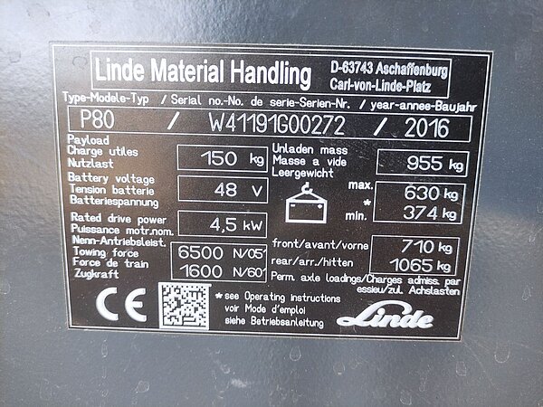  - Linde Elektro Schlepper P80-1191 
