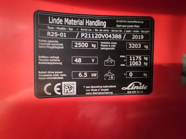 Linde Elektro Schubmaststapler R25-01/1120 Triplex - Linde Elektro Schubmaststapler R25-01/1120 Triplex