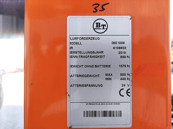 Bt Elektro Hochhubkommissionierer OME 100 M Standard - Bt Elektro Hochhubkommissionierer OME 100 M Standard