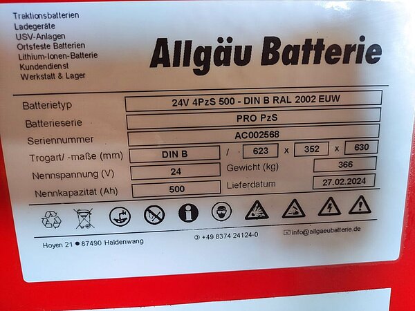 Antriebsbatterie 24V 4 PzS 500 - Antriebsbatterie 24V 4 PzS 500