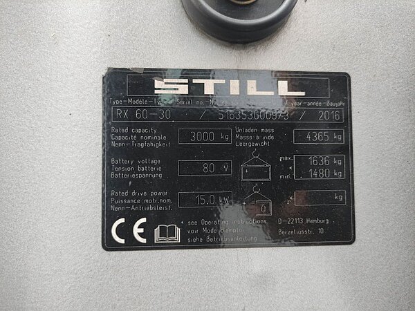 Still Elektro Elektro 4 Rad-Stapler RX60-30 Triplex - Still Elektro Elektro 4 Rad-Stapler RX60-30 Triplex