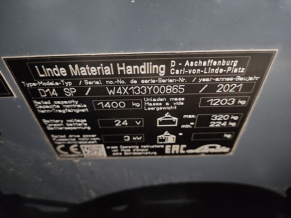 Linde Elektro Hochhubwagen D14SPi/133 (ohne Batterie, ohne Wiegesystem) Triplex - Linde Elektro Hochhubwagen D14SPi/133 (ohne Batterie, ohne Wiegesystem) Triplex