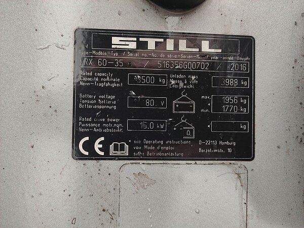  - Still Elektro Elektro 4 Rad-Stapler RX 60-35 Triplex