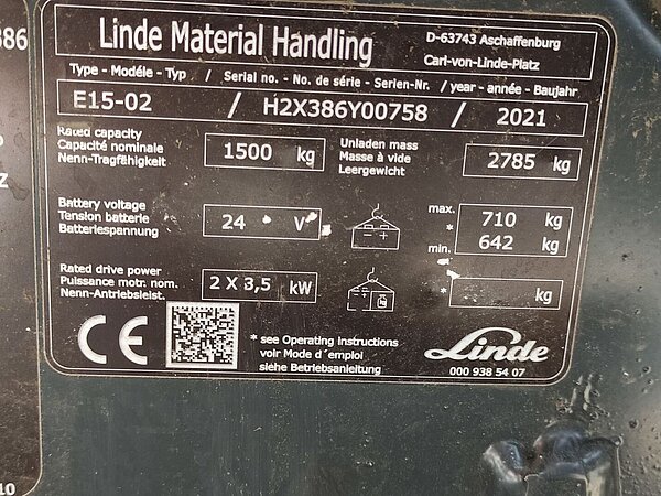 Linde Elektro Elektro 3 Rad-Stapler E15-02 / 386 Triplex - Linde Elektro Elektro 3 Rad-Stapler E15-02 / 386 Triplex