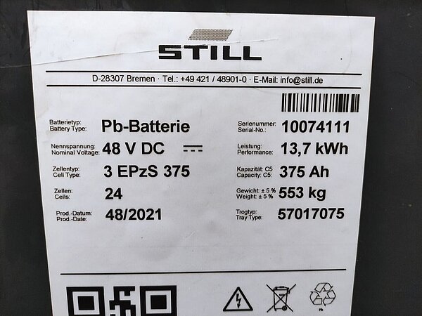 Antriebsbatterie 48V 3 EPzS 375 - Antriebsbatterie 48V 3 EPzS 375
