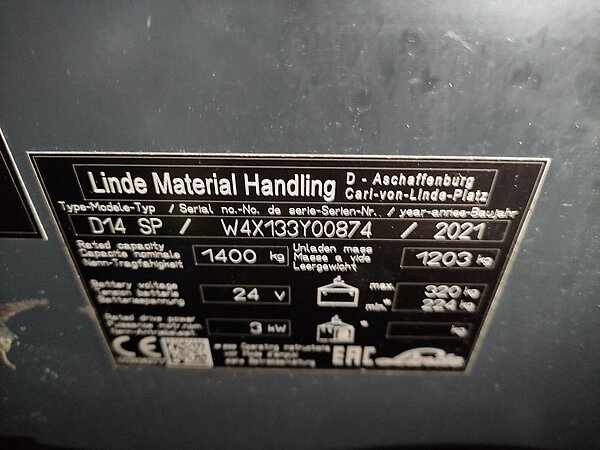 Linde Elektro Hochhubwagen D14SPi/133 (ohne Batterie, ohne Wiegesystem) Triplex - Linde Elektro Hochhubwagen D14SPi/133 (ohne Batterie, ohne Wiegesystem) Triplex