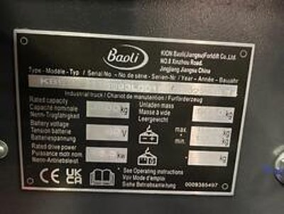  Stapler kaufen oder mieten - Baoli Gabelstapler Elektro Frontstapler KBE35 Triplex